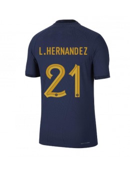 Frankreich Lucas Hernandez #21 Heimtrikot WM 2022 Kurzarm